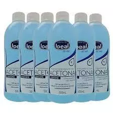 Kit C/6 Removedor De Esmaltes Com Acetona Ideal 500ml