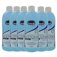 Kit C/6 Removedor De Esmaltes Com Acetona Ideal 500ml