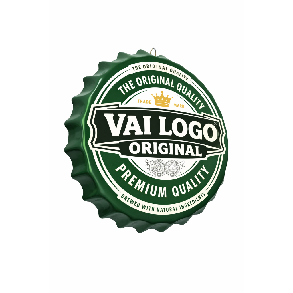 Tampa Decorativa 27cm Estilo Cerveja Vintage Logo Original Placa Decorativa Bar, Área Gourmet, Churrasco