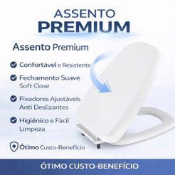 Assento Sanitário com Soft Close - Monte Carlo Branco Censi