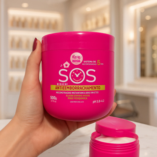 Creme de cabelo SOS Profissional  Antiemborrachamento 500G -TRATAMENTO CAPILAR  DE RECONSTRUÇÃO-BANHO DE CREME em Oferta na Shopee