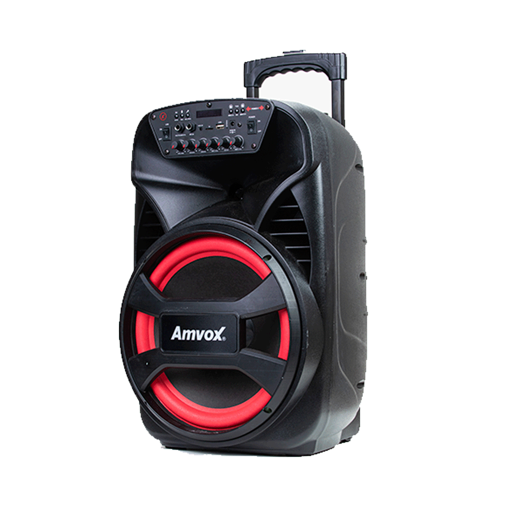Caixa de Som Amplificada Amvox ACA 480 Viper II, 480W RMS, LED, Bluetooth Preta