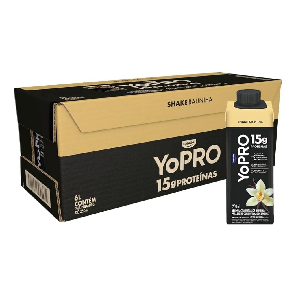 24un YoPRO Bebida Láctea UHT Baunilha 15g de proteínas 250ml