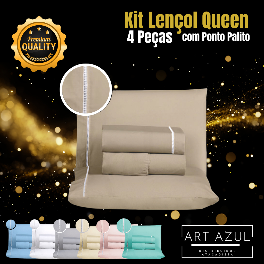 Jogo De Lençol Queen 4 Peças 100% Algodão 400 Fios em Oferta na Shopee