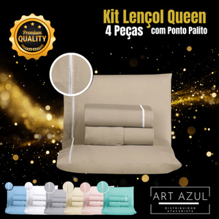 Jogo De Lençol Queen 4 Peças 100% Algodão 400 Fios em Oferta na Shopee