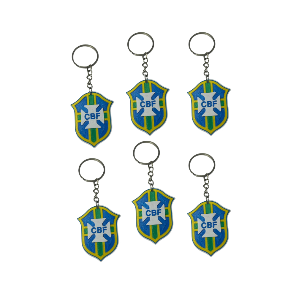 Kit Chaveiro Seleção Brasileira 3D 5 10 25 Unidades Atacado Futebol