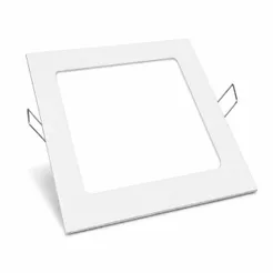 Plafon LED Embutir 15x15 12W Slim Quadrado Branco Bivolt Slim painel p/ teto gesso PVC