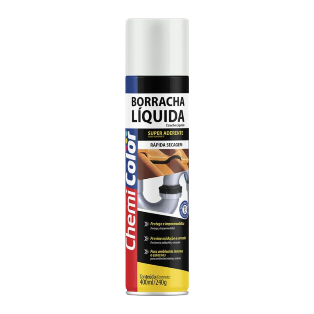 Borracha Líquida Chemicolor 400ml Branca – Impermeabilização Profissional e Alta Durabilidade