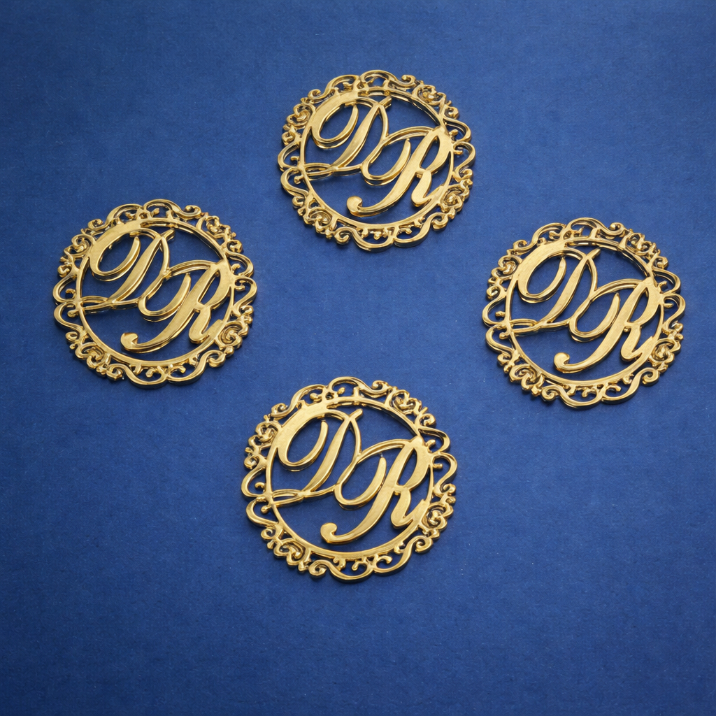 Aplique Brasão Personalizado 4cm Acrílico Espelhado - Personalizados, Lembrancinhas e Artesanatos.