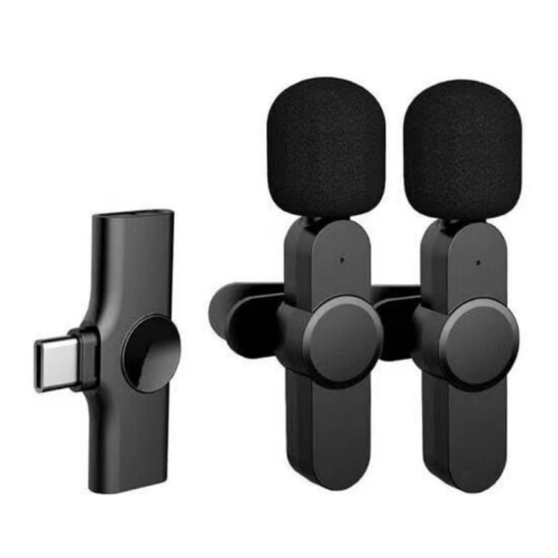 Microfone de Lapela sem FIO Duplo Omnidirecional Tipo C