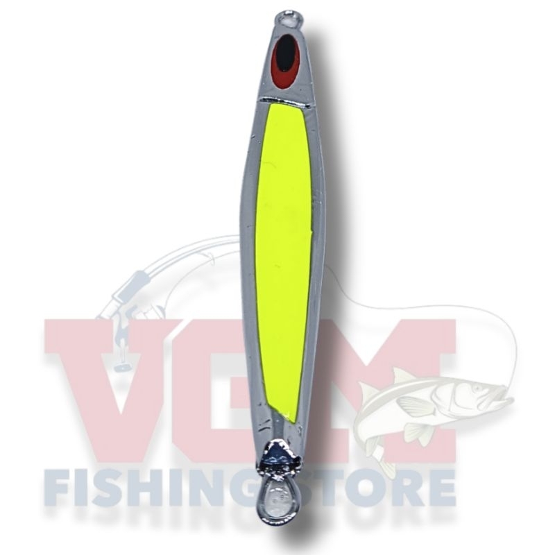 CROMER JIG RIO CROMADO COM VERDE - MODELOS PARA MICRO JIGGING, LIGTH JIG, SPEED JIG - METAL JIG - ISCA ARTIFICIAL