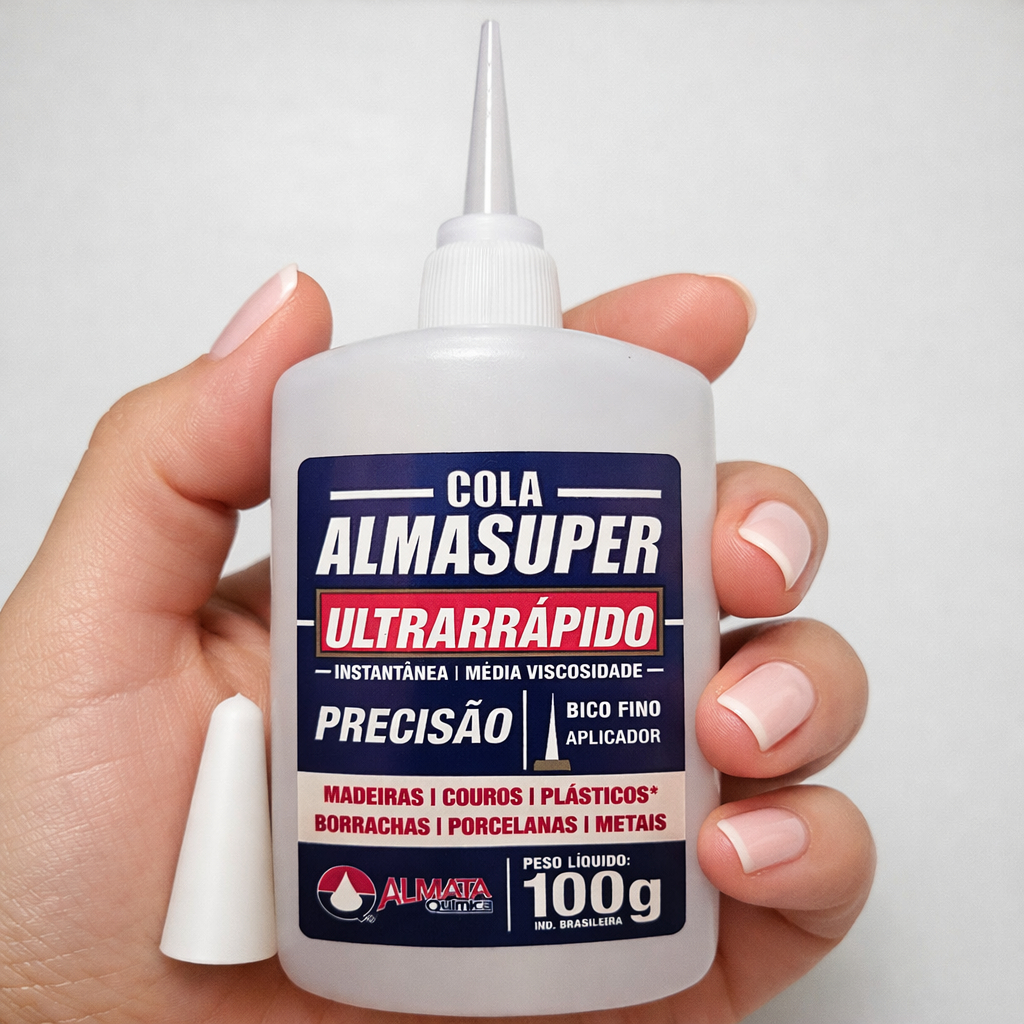 Cola Instantânea Almasuper 100g - 20g – Bico fino - Bico de precisão - Seca Rapido