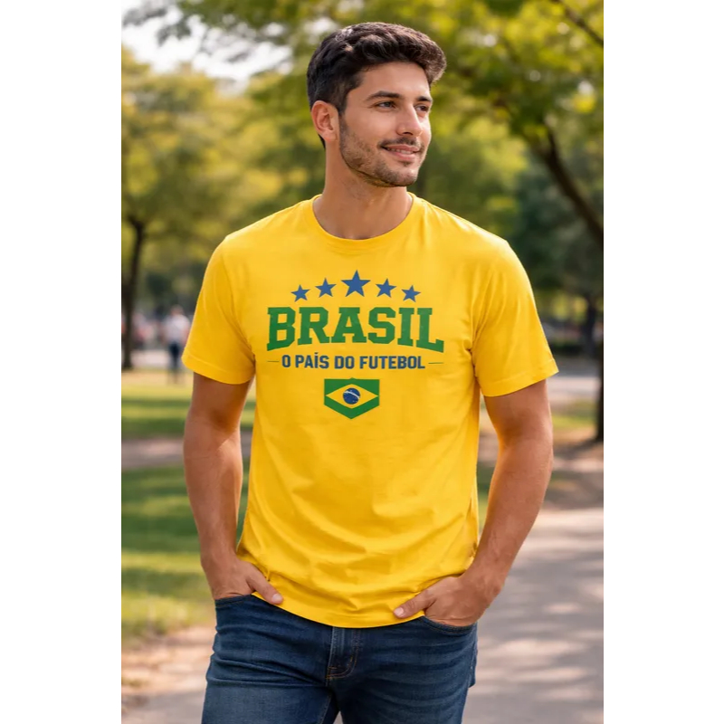 Camiseta Copa Do Mundo Brasil Torcida 100% Algodão