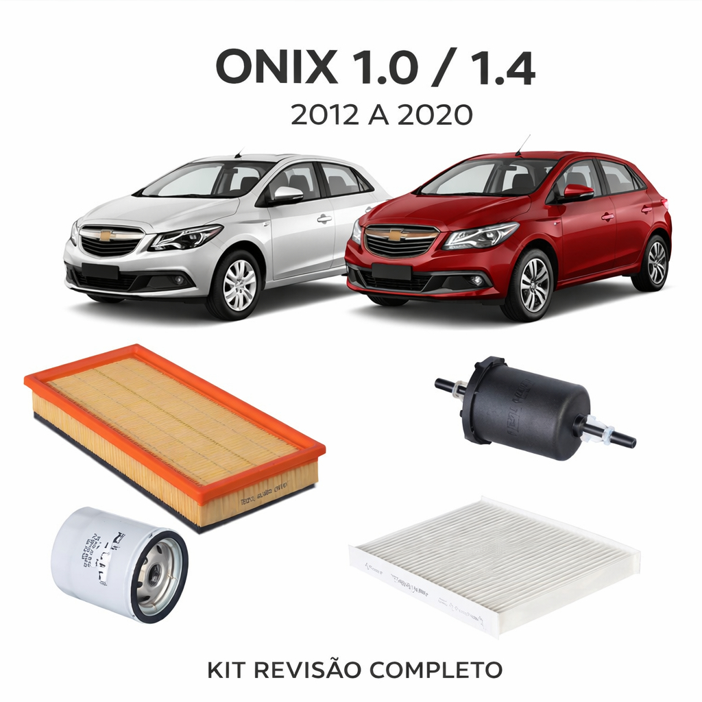 Kit Revisão Onix 1.0 1.4 Prisma 1.0 1.4 Spin Cobalt 1.8 Filtros Ar Óleo Cabine e Combustível