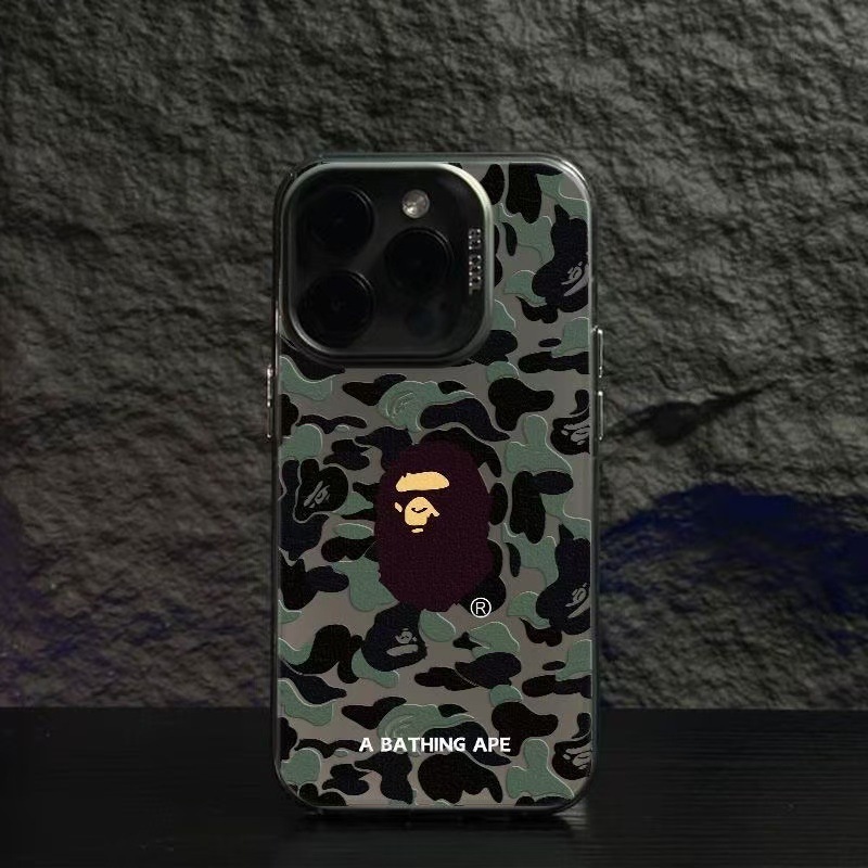 Anti-impacto Rígida Capinha capa Moda Bape Camo para iPhone 11 12 13 14 15 16 17 Pro Max/Air/Plus/Mini/E