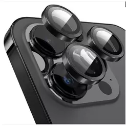 Kit Película Lente De Câmera Compatível Com iphone 11 12 13 14 15 16 Pro Max Liso Preto