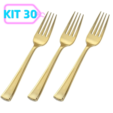 30 Peças Garfo De Aço Inoxidável Multifuncional De Jantar/Ouro/Premium Utensílios De Mesa
