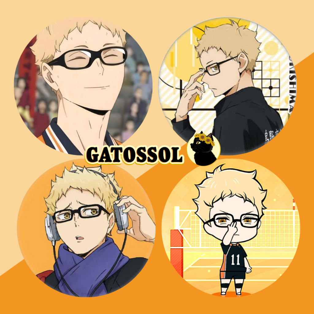 KIT Haikyuu 4 Bottons 4,5CM Broche ANIME, VÔLEI Haikyu Bottom/botton - Boton  - Broche alfinete - Boton - Button - Pin