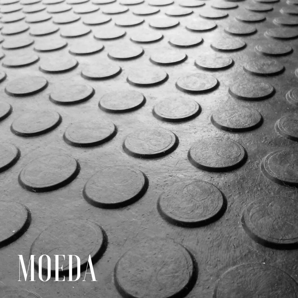 Piso Emborachado Tapete Moeda (3mm) 0,60 x 1,00 - Preto