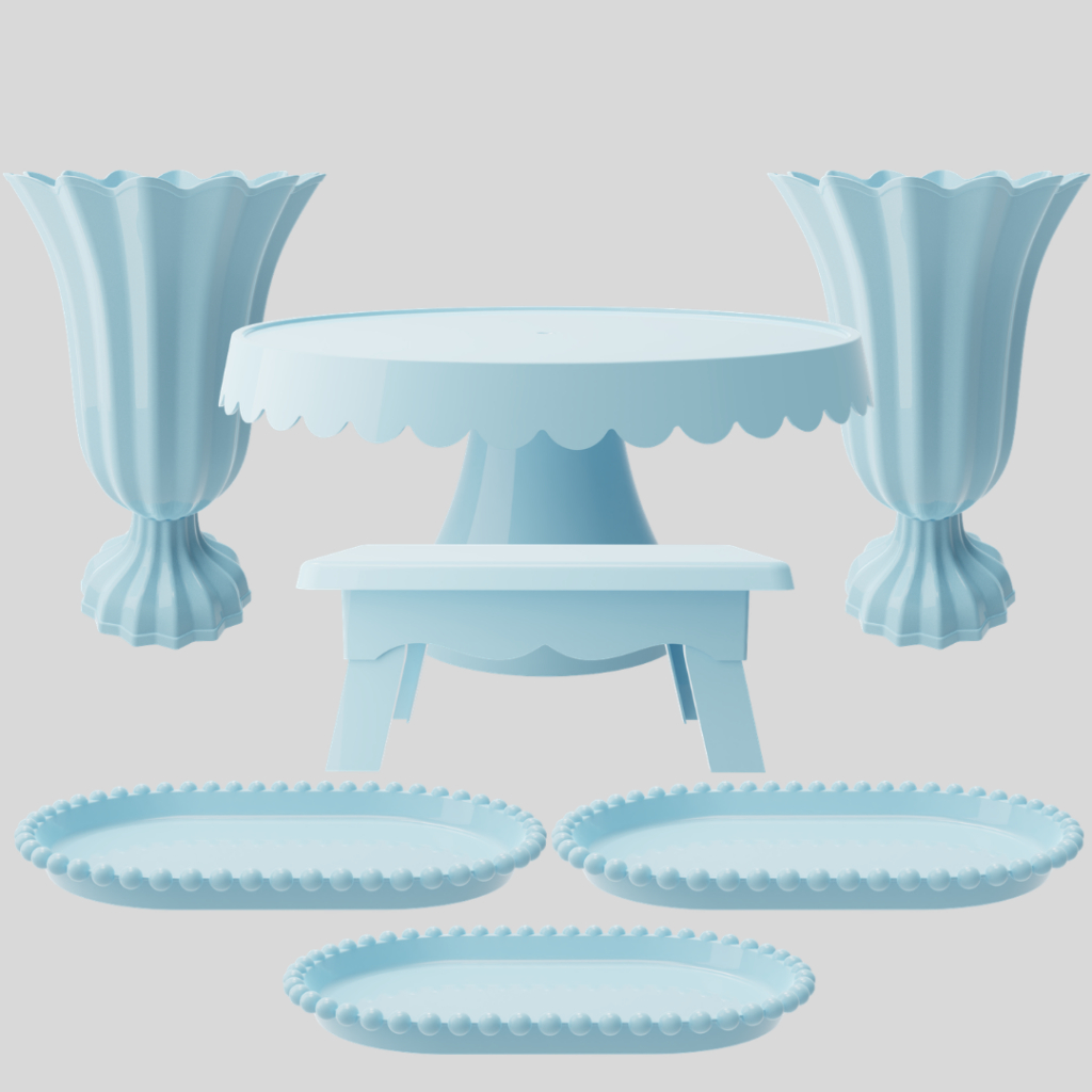 Kit Festivo 7 Peças Completo Mesa Vasos Decorativos Prático em Oferta na Shopee