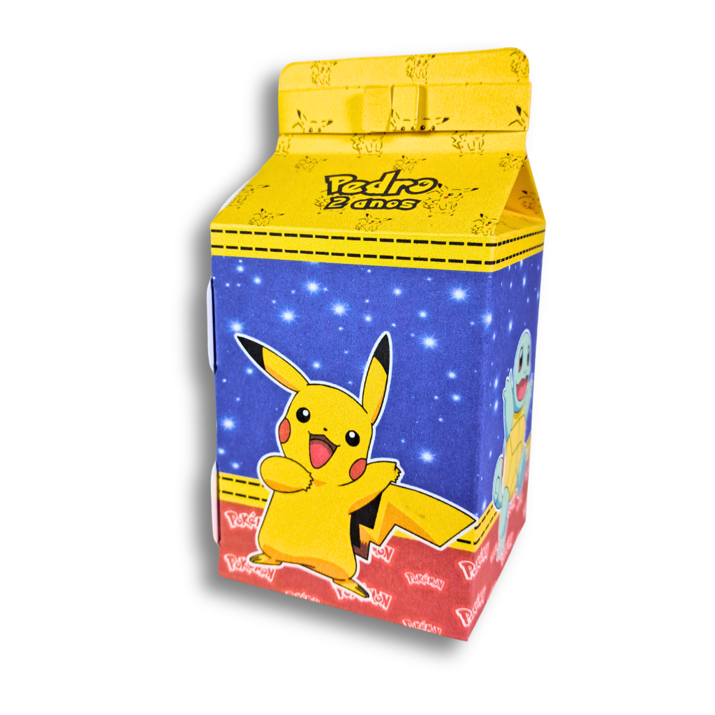 Kit 20 Caixinhas Milk Pokémon personalizadas para lembrancinha de aniversário - festa pokébola