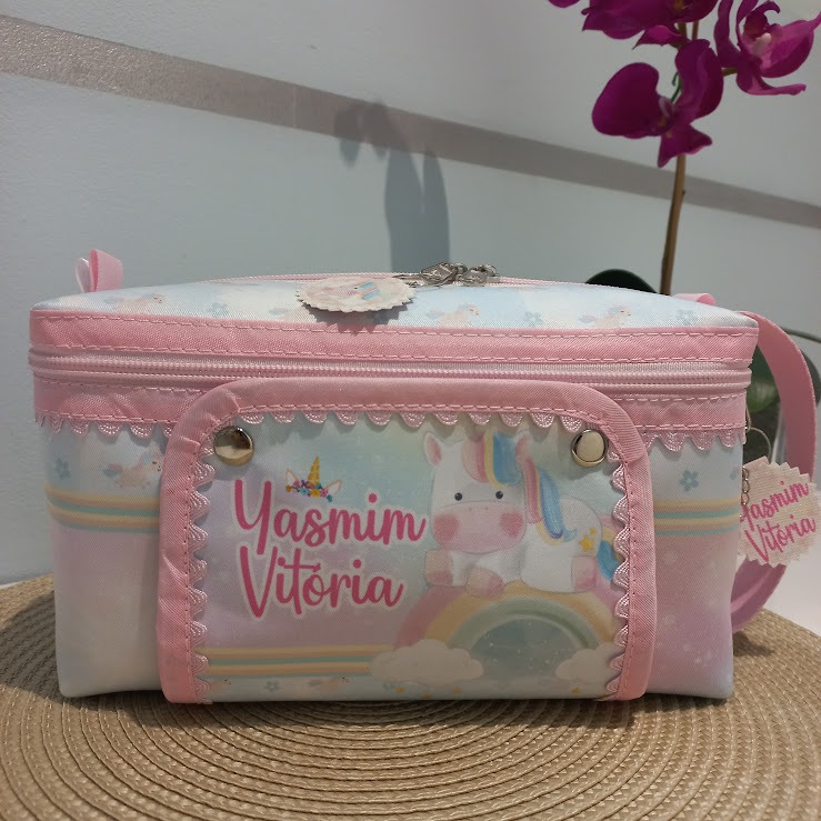Nécessaire do Bebê - Porta Fraldas - Porta Lenços  - Maternidade - Mamãe e Bebê - Unicórnio