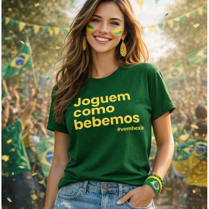 Camiseta do Brasil Feminina Copa do Mundo Blusa Seleção Brasileira 2026 T-shirt Futebol