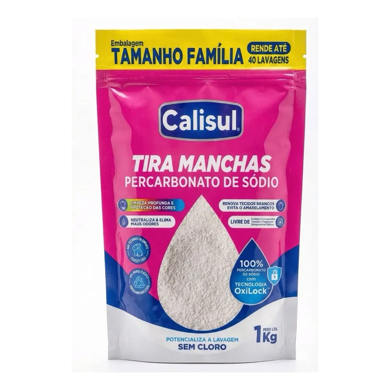 🧼 Percarbonato de Sódio Calisul 1kg – Removedor de Manchas com Oxigênio Ativo
