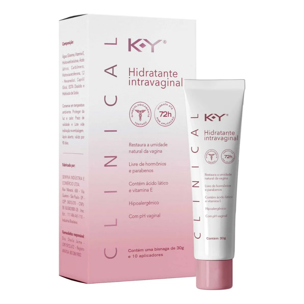 K-Y Clinical Hidratante Intravaginal 30G c/ 10 Aplicadores
