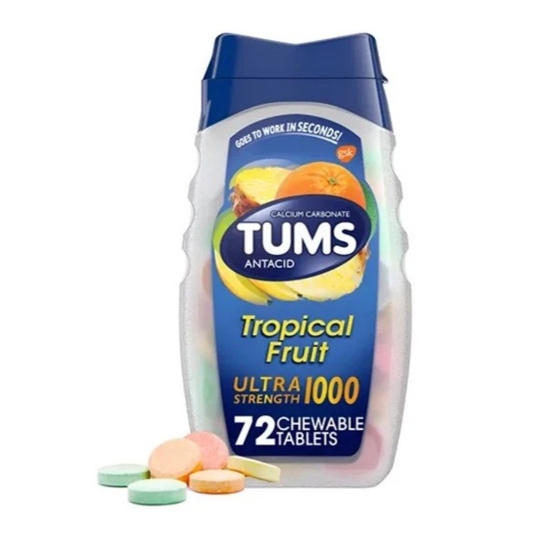 Tums Antiácido Tropical Fruit 72 Comprimidos Mástigaveis Imp Eua