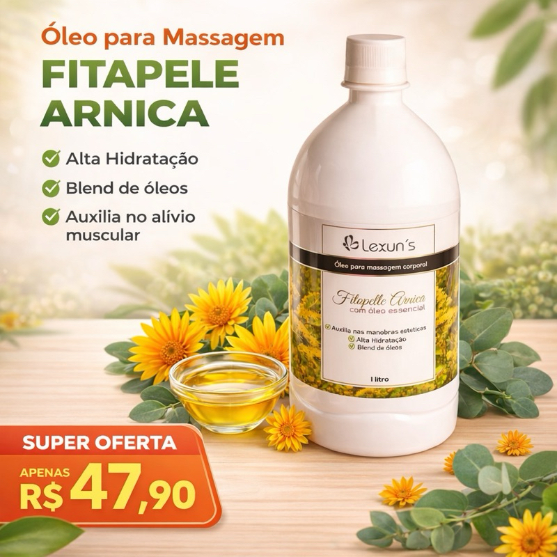 Óleo de Massagem Arnica Com Pimenta Preta 1 Litro - Lexuns