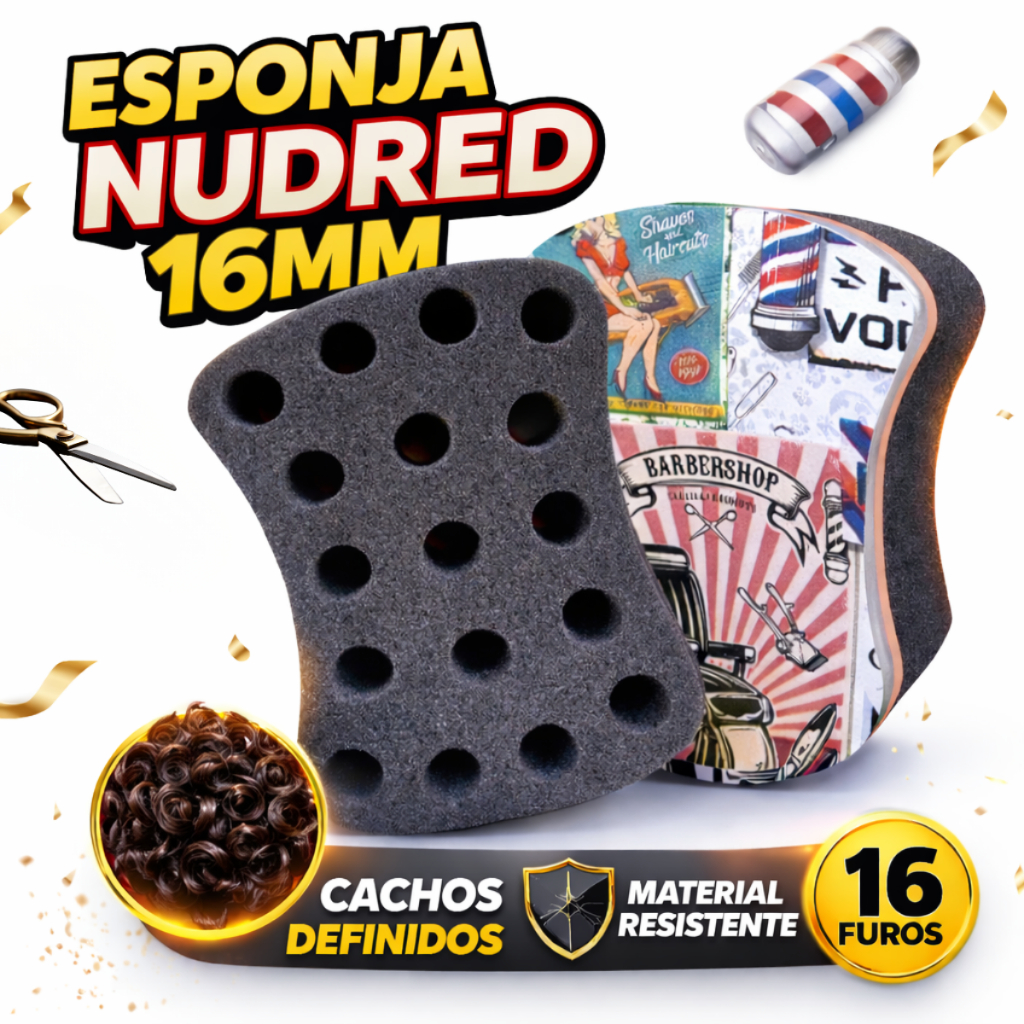 Esponja Nudred Cabelo Crespo bucha Enrolar Cabelo Nudread  Afro