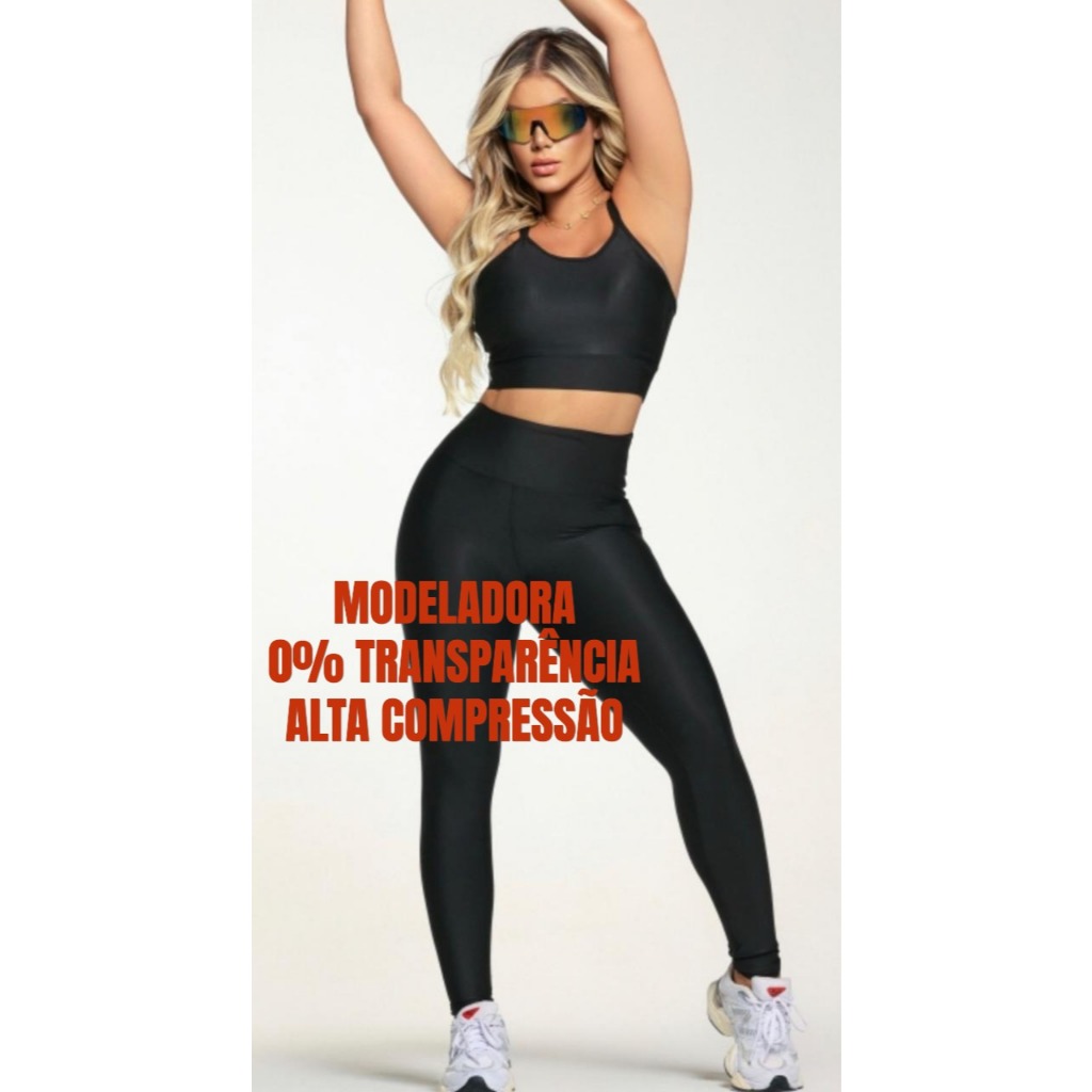 Conjunto Academia Treino Top e Calça Legging Feminino Fitness Premium