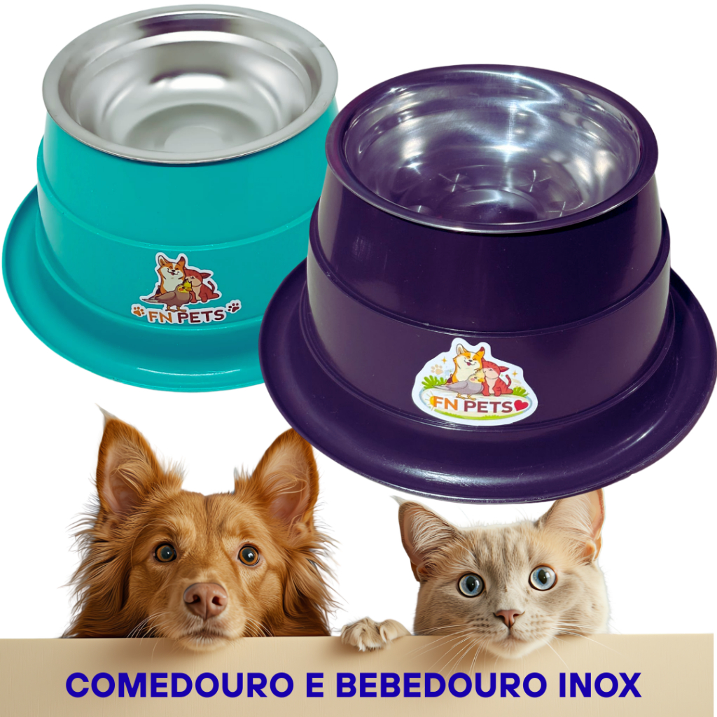 Comedouro pet Inox premium Elevado Anti-Refluxo para Cachorro | Evita Vômitos e anti formigas gato
