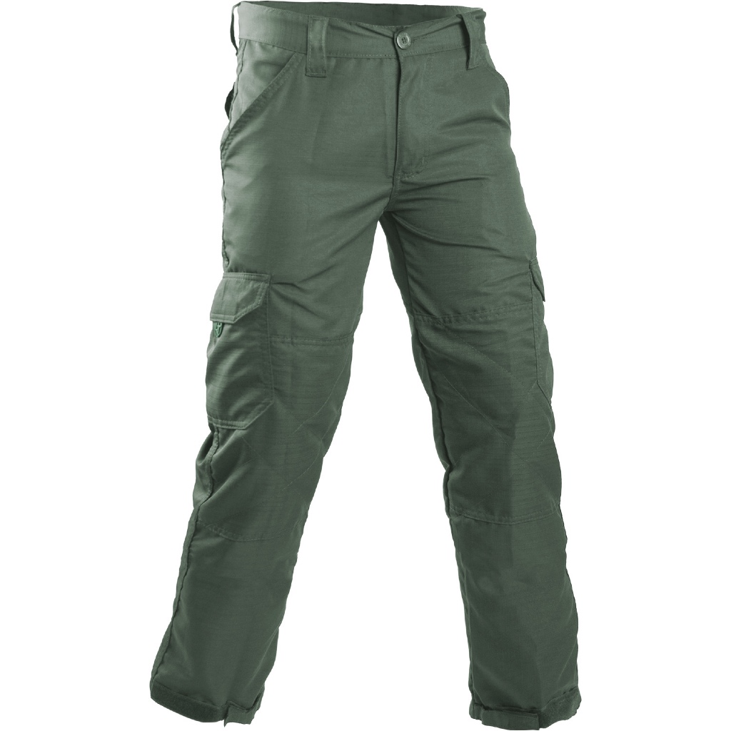 Calça Cargo Masculina Tática 100% Poly Ripstop Verde Militar Reforçada Use Tático