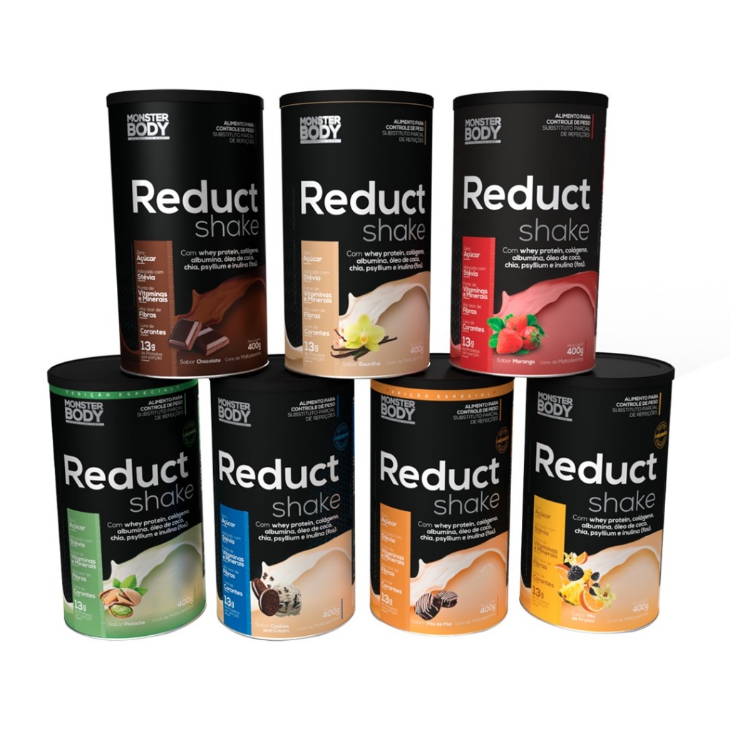 Reduct Shake 400g, Substitui Refeição, sheke de alta Saciedade, Whey, Colágeno, Albumina, proteico