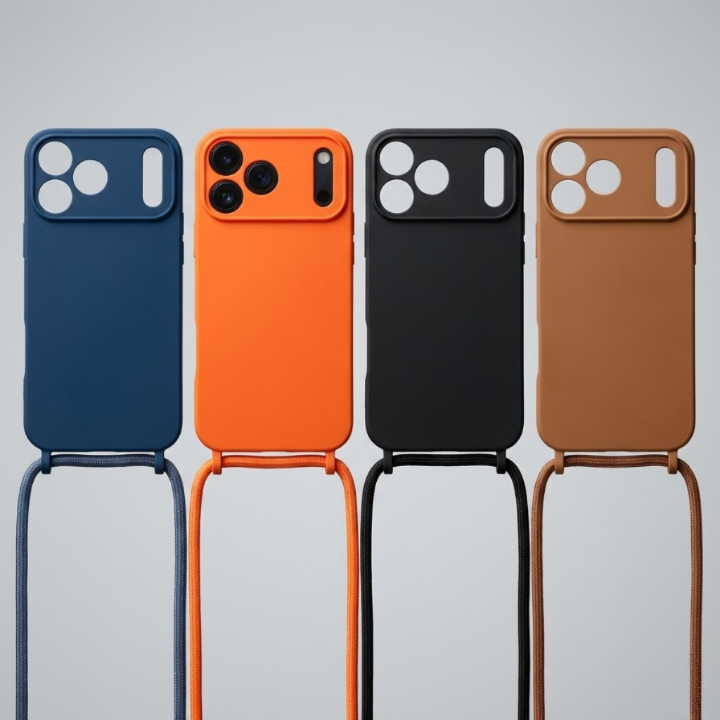 Capinha Salva Celular Alça de Pescoço Silicone Premium Interior Aveludado Proteção