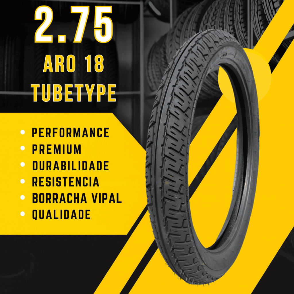 PNEU DIANTEIRO 2.75-18 MOTO CG 125 TITAN 150 FAN 160 YES FACTOR YBR CBX HONDA YAMAHA SUZUKI KS ES