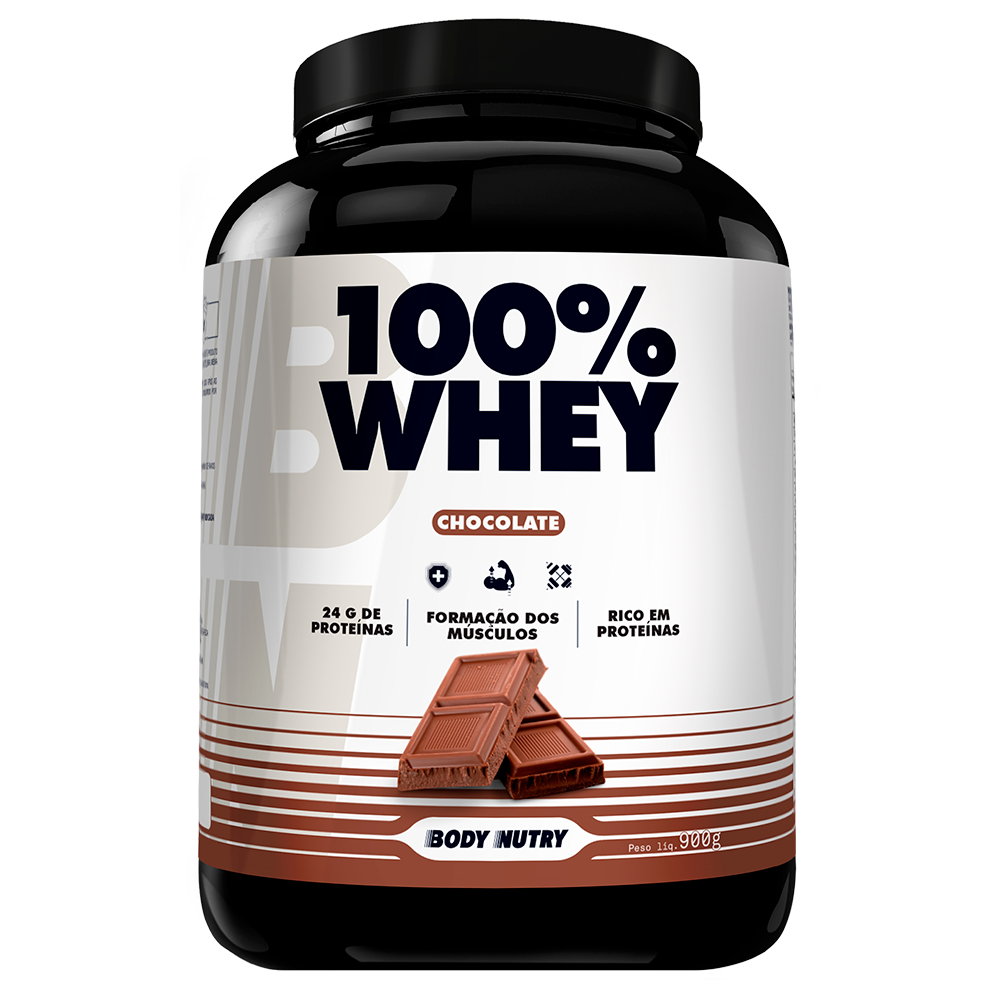 100% Whey - Proteína Concentrada e Isolada Whey Protein 900g - Body Nutry