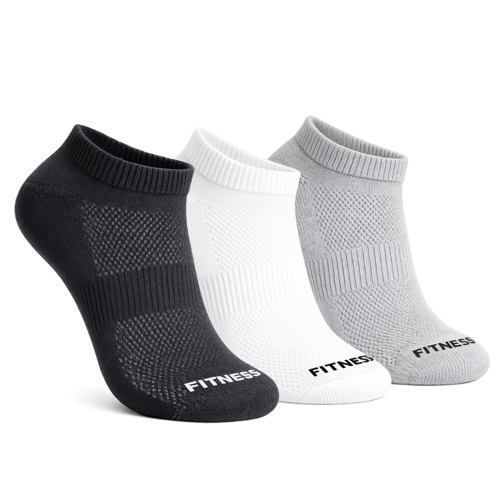 Kit 3 Pares Meia Soquete Cano Curto Dry FIT comTecido Respirável Corrida Treino Academia