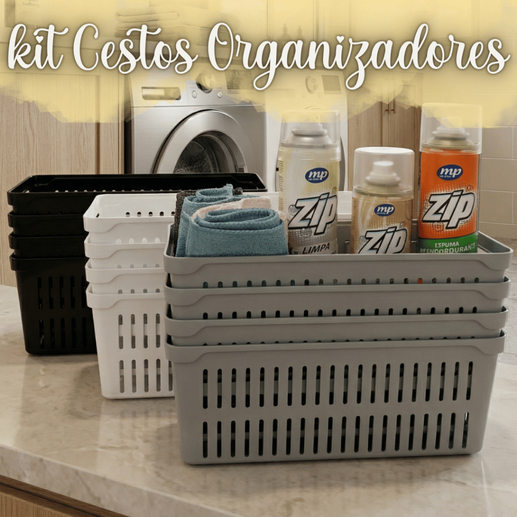 Kit Cestinha Organizador Lavanderia Armário Cestinha Organizadora Multiuso Plástica Cesto Organizador em Oferta na Shopee