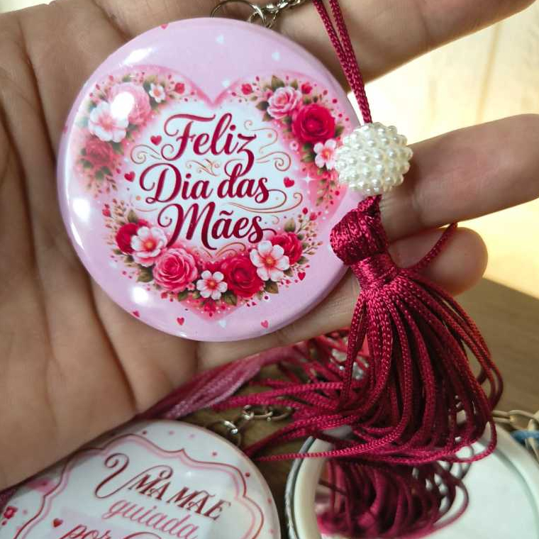 Chaveiro com Espelho Personalizado Dia das Mães | Lembrancinha Brinde Feminino Presente Mãe em Oferta na Shopee