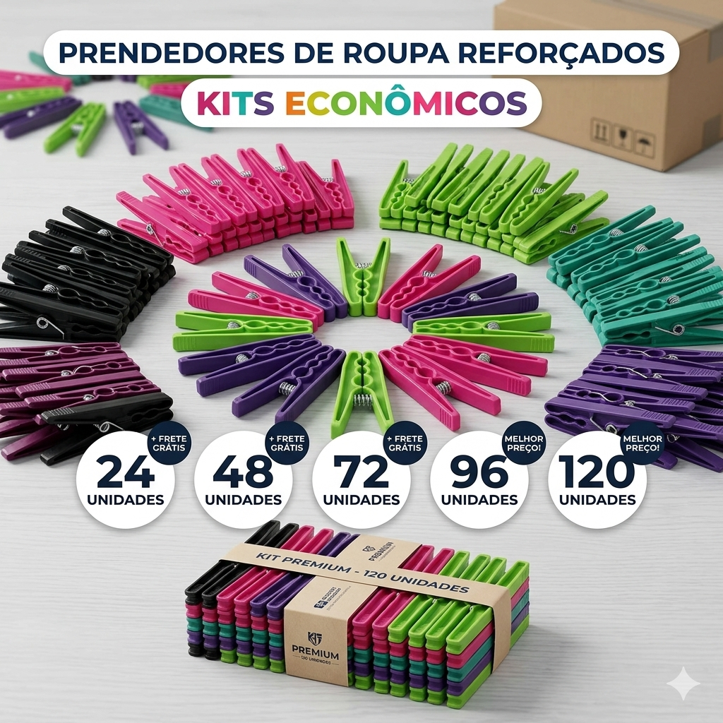 Pregador de plástico para roupa até 120 unidades com mola de aço resistente  Prendedor para roupa em Oferta na Shopee