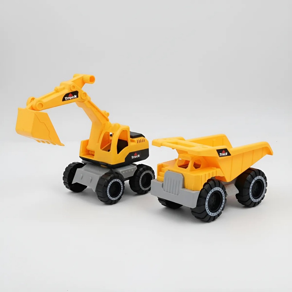 Escavadeira De Brinquedos Meninos Trator Articulado Miniso  Escavadeira + Caminhão