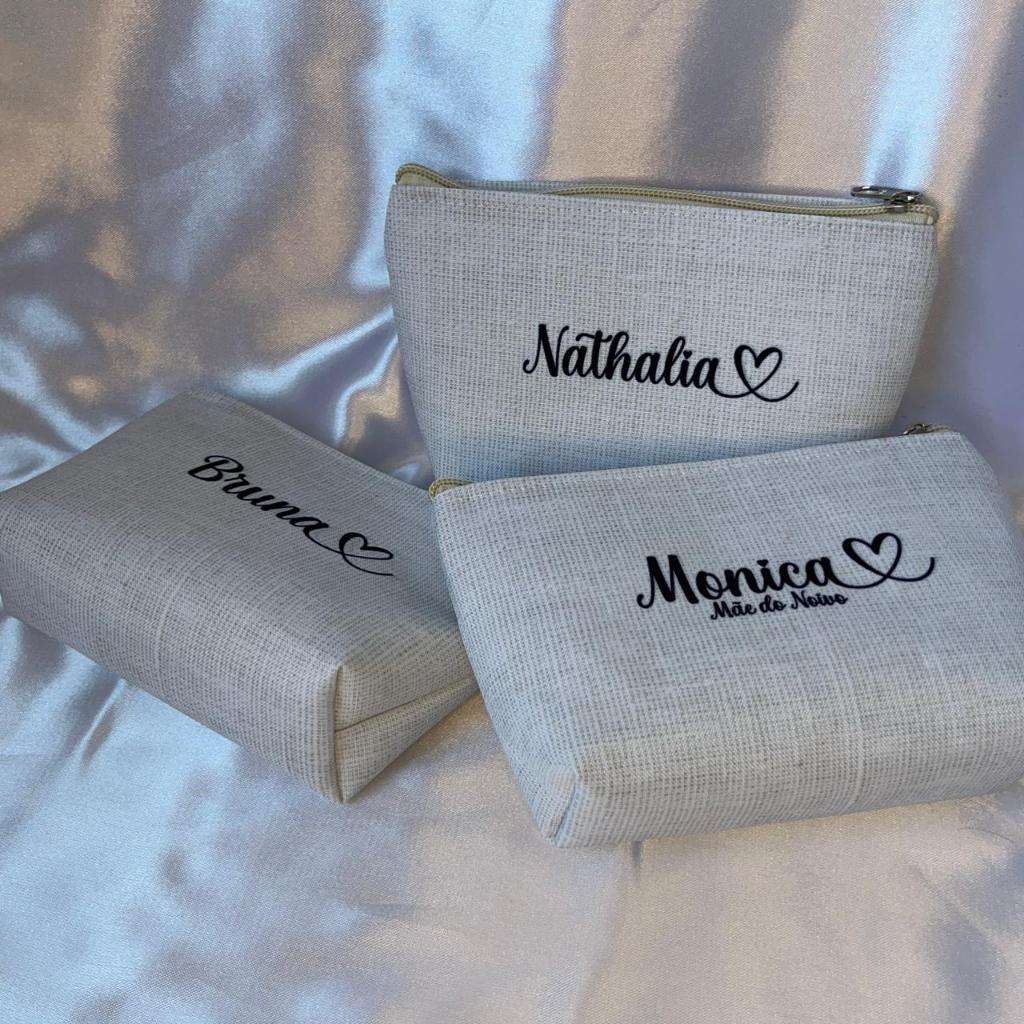 PRODUÇÃO 1 DIA ÚTIL - Necessaire Trapézio (monograma com Iniciais) Personalizada