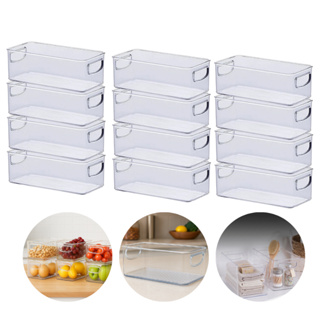 Kit 12 Organizadores Multiuso Armário Dispensa Gavetas Acessórios Casa Acrílico Empilhavel Geladeira em Oferta na Shopee