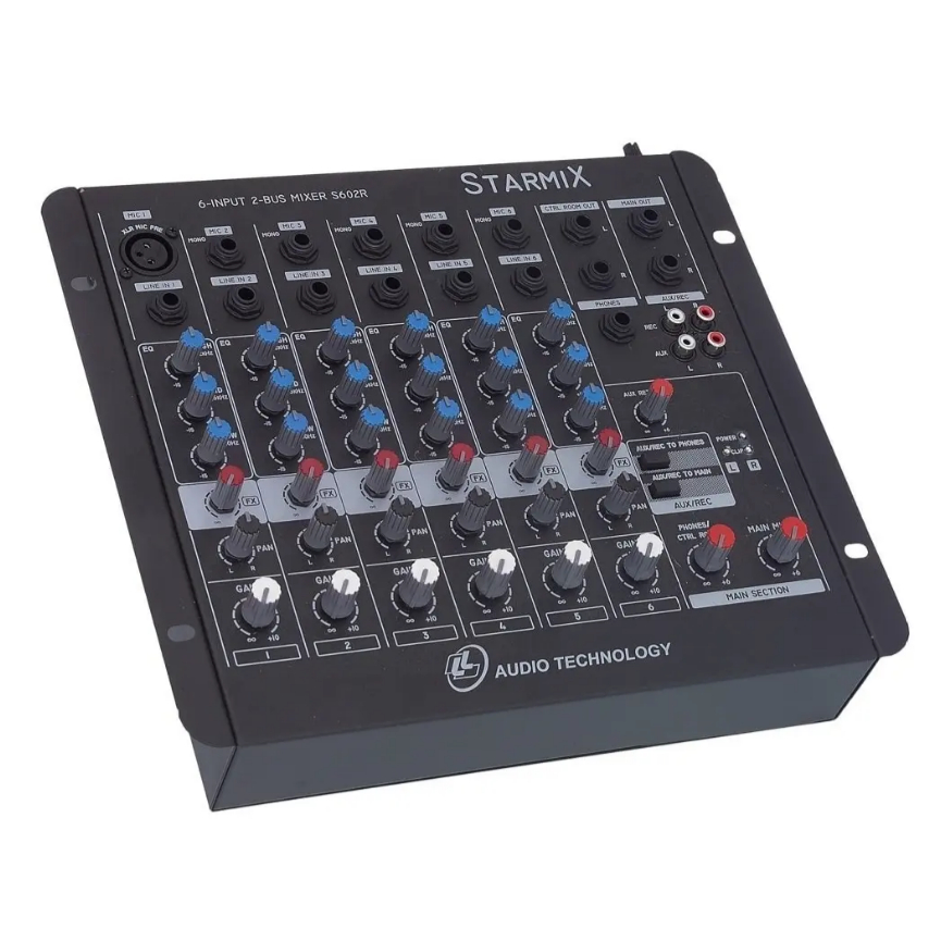 STARMIX 6 Canais Mesa De Som Profissional Mixers Som Console 2 BUS USB MIXER US602R 220V (Usado)