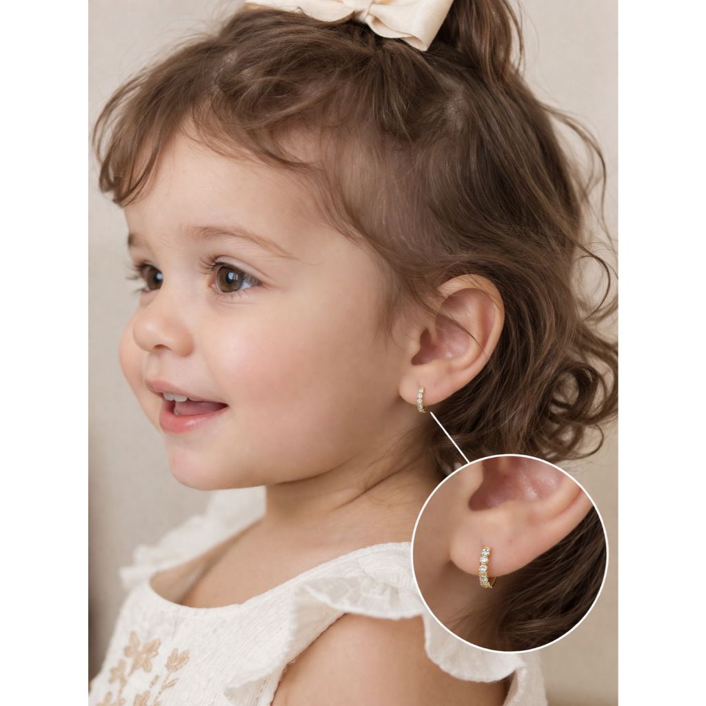 Brinco Argolinha Click Infantil 10mm Banhado a Ouro 18k semijoia Menina