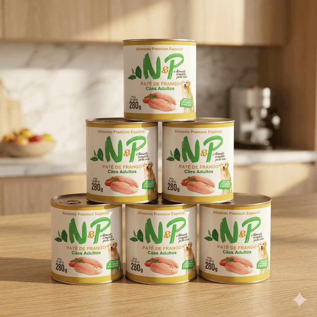 Patê Petisco Sabor Frango Cães Adultos Premium N&P 200g - 6 unidades misturar na ração natural