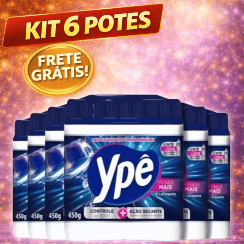 Kit 6 Detergente Sabão Para Maquina De Lavar Louças Em Pó Ypê 450g